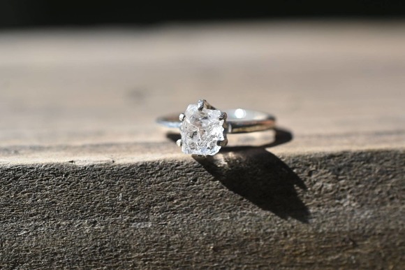 Raw Diamond Engagement Ring, Timeless Wedding Band, Classic Diamond Ring - Picture 1 of 6